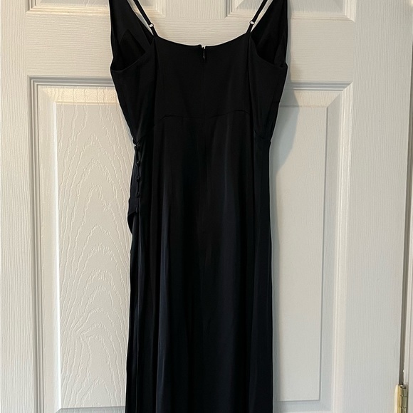 Madewell Black Satin Cami Side-Button Dress, size 00 - Picture 5 of 9
